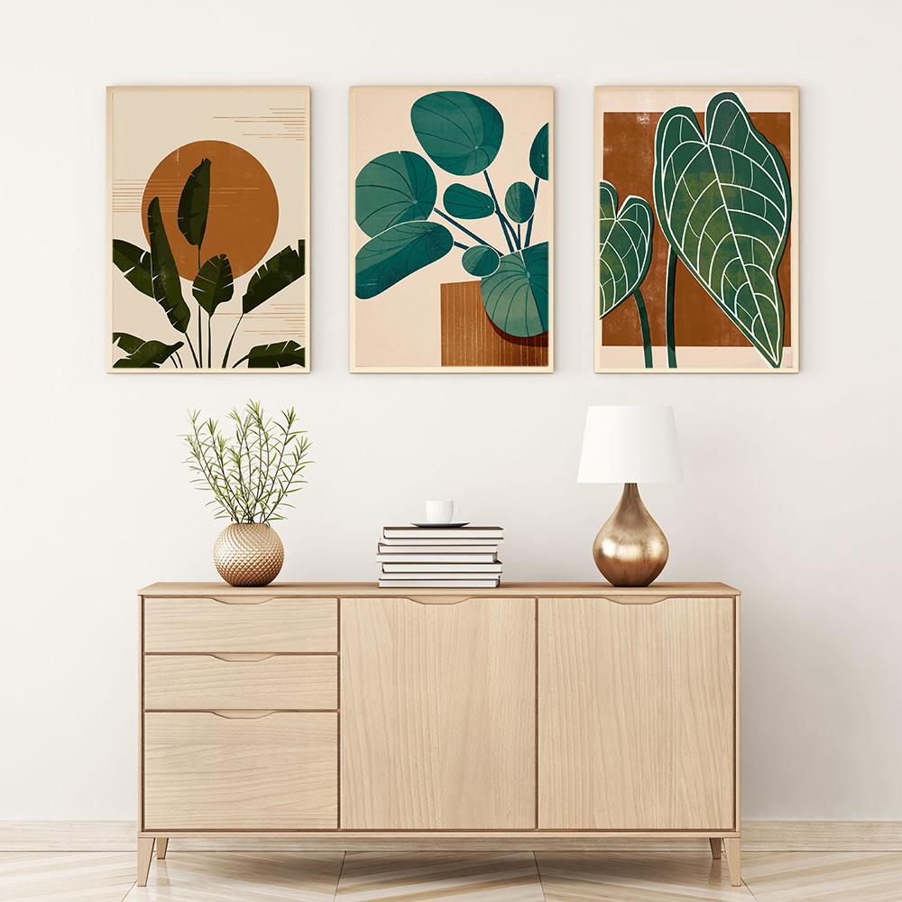 Boho Plant Canvas Poster Leaf Palm Botanical Art Prints Minimalist Painting Nordic Style Pictures Modern Living Room Decoration