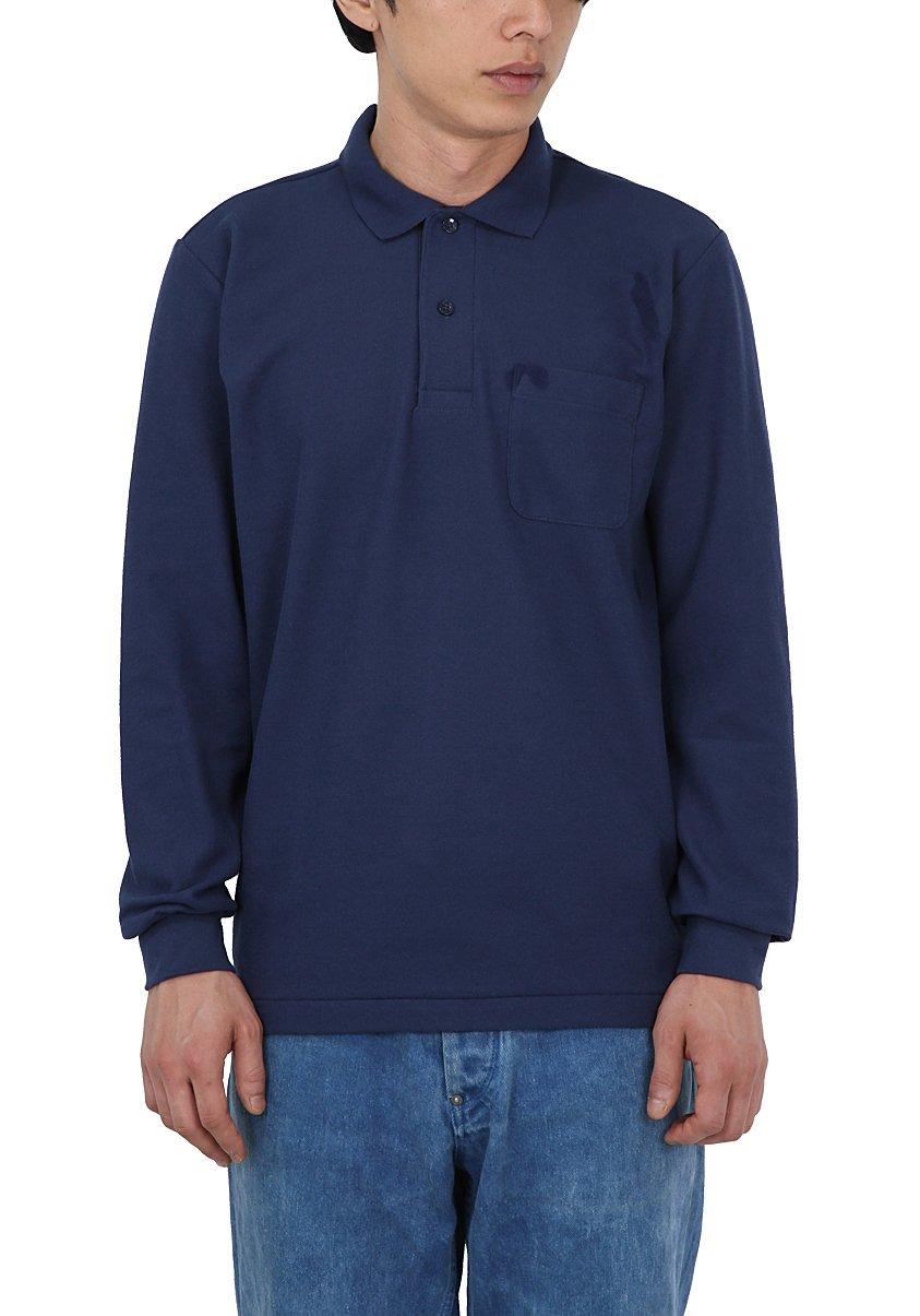

Print Star TC Pique Long Sleeve Polo Shirt with Size 5.8oz Pocket, Men s Navy, L, 00169-VLP