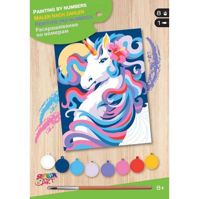 Malen nach Zahlen für Anfänger Einhorn im Mondschein