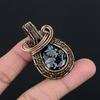 Snowflake Obsidian Pendant Gemstone Jewelry, 999 Copper Wire Wrapped Pendant, Gift For Women Handmade Pendant