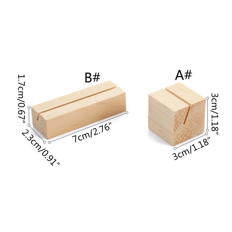 12pcs Natural Wooden Place Card Holders Stand Card Photo Clip Holder Rustic Wedding Decorations Party Table Number Name