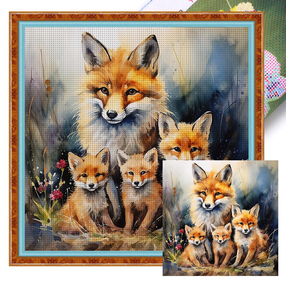 Kit Point de Croix Imprimé Animal 45x45cm DIY 11CT Art du Fil Broderie Art Domestique