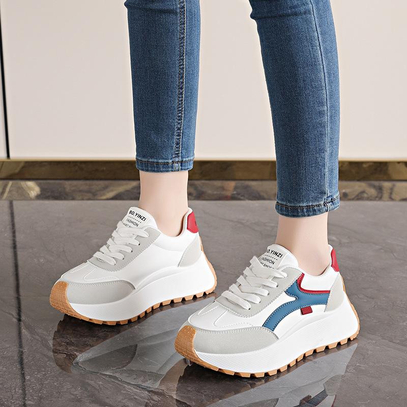 ZY leather dad shoes new autumn breathable thick sole height increase sports and leisure