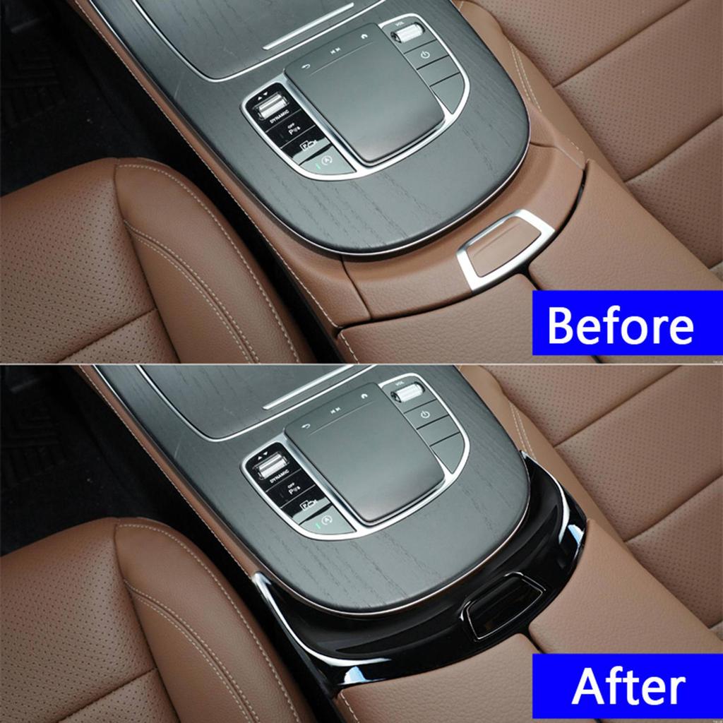 Car Center Console Armrest Box Trim Switch Buttons Panel Cover for Mercedes Benz E Class W213 2017-2025 Carbon Fiber