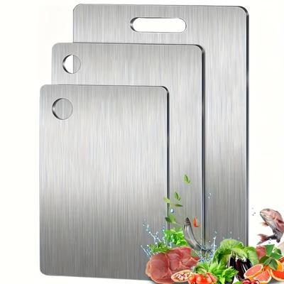 3pcs Stainless Steel Cutting Board for Kitchen Chopping Boards Sets for Meat Vegetables Fruits Cheese