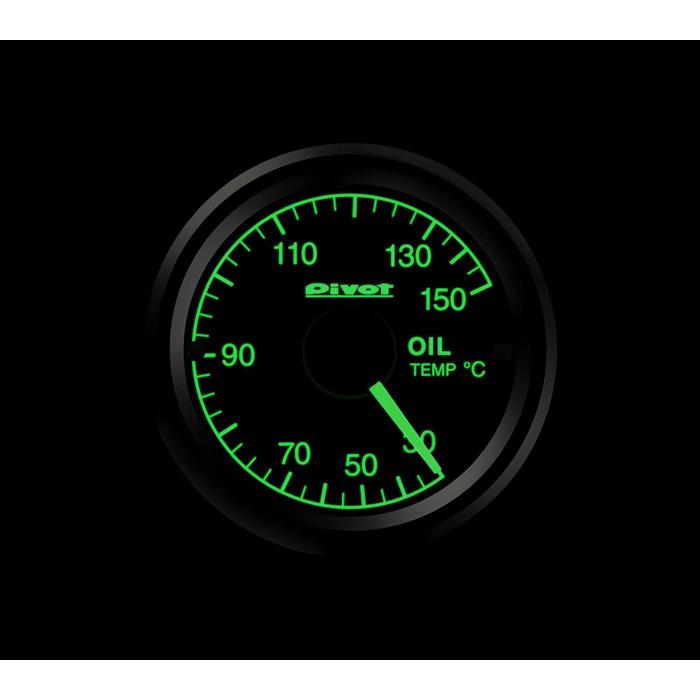 Pivot GT Gauge-52 Oil Temperature Gauge, Green Illumination, GSO-5G (45x57x65mm)