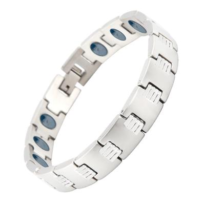 Stainless Steel Bracelet Germanium Bracelet Static Elimination Bracelet with Regulator Silver [KYOSI] Men's Men's (Length 21.5cm, Color)