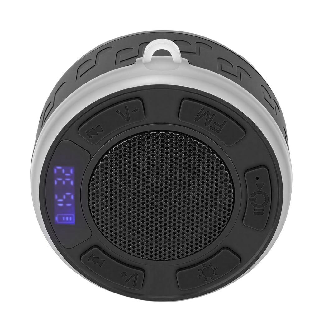 Bluetooth-Duschlautsprecher mit Saugnapf LED-Uhr RGB-Lichter Stereo-Sound Wasserdicht Tragbarer Lautsprecher für das Badezimmer
