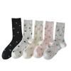 Sock Children's Summer Light Style Open Mesh Breathable Mid-calf Socks with Sweet Small Floral Patterns, Boneless Stockings