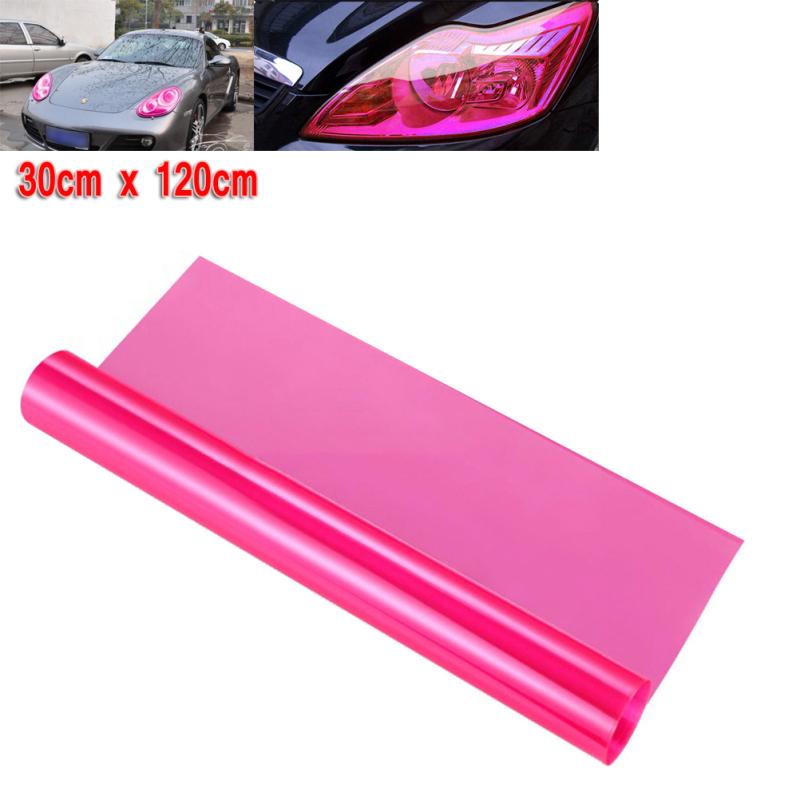 30 × 120 cm Selbstklebende Scheinwerfer Rückleuchten Nebelscheinwerfer Tönungsfolie Vinylfolie (Rosa)