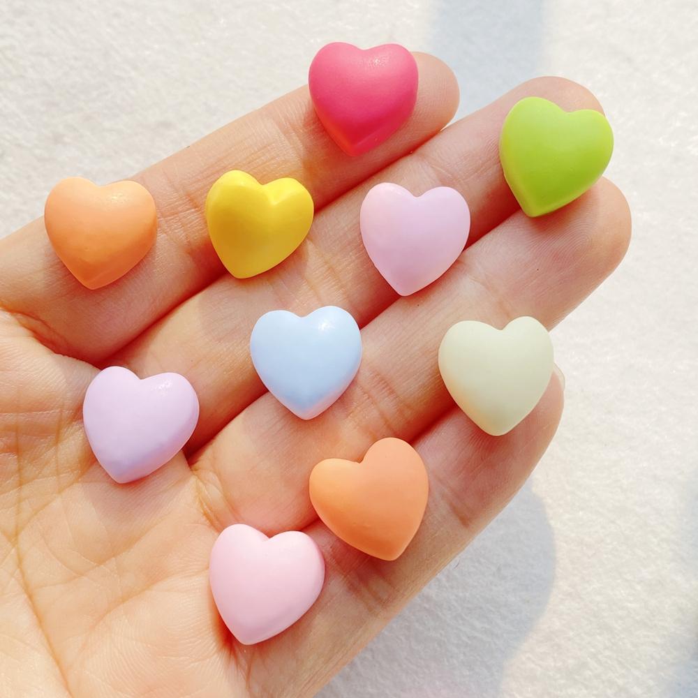 

30pcs Glitter Resin Colorful Mini Cute Heart Shape Nail Art Flatback Rhinestone Applique DIY Wedding Scrapbook Decor Craft