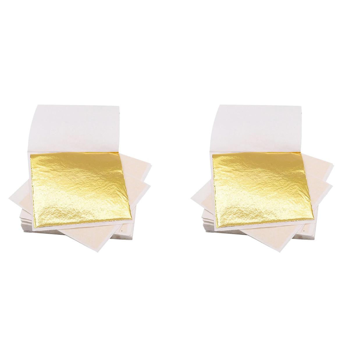 2025 Новый 400 шт. Золотые Листы Золотая Фольга для Искусства Позолоты Хлопья Многоцелевые Золотые Листья Хлопья Золотые Хлопья 8,5 X 8 см