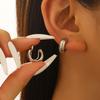 Thick Smooth Open Huggie Hoop Earrings Gold Tone Minimalist Everyday Fashion Earrings for Women