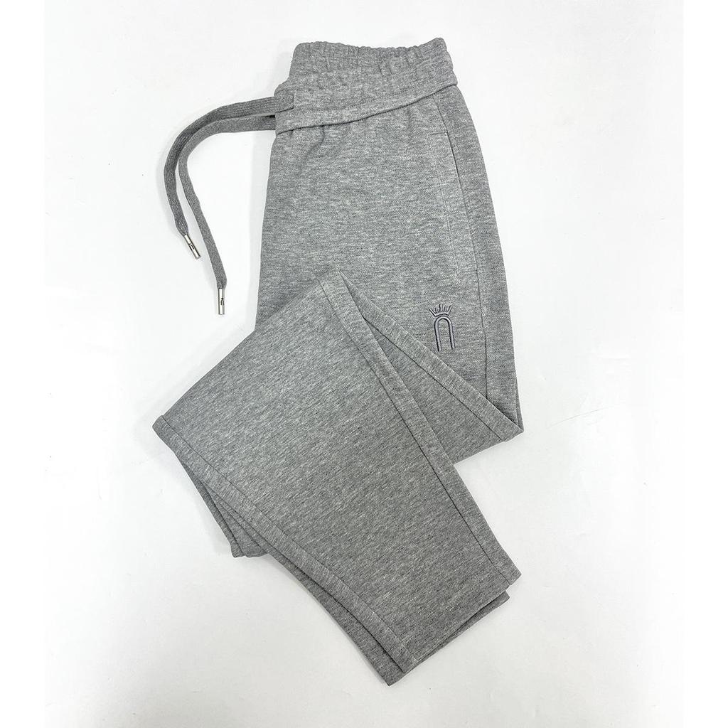 Light Grey Slim Straight-Leg Women’s Sweatpants - Spring/Autumn 2025 Casual Petite Fit
