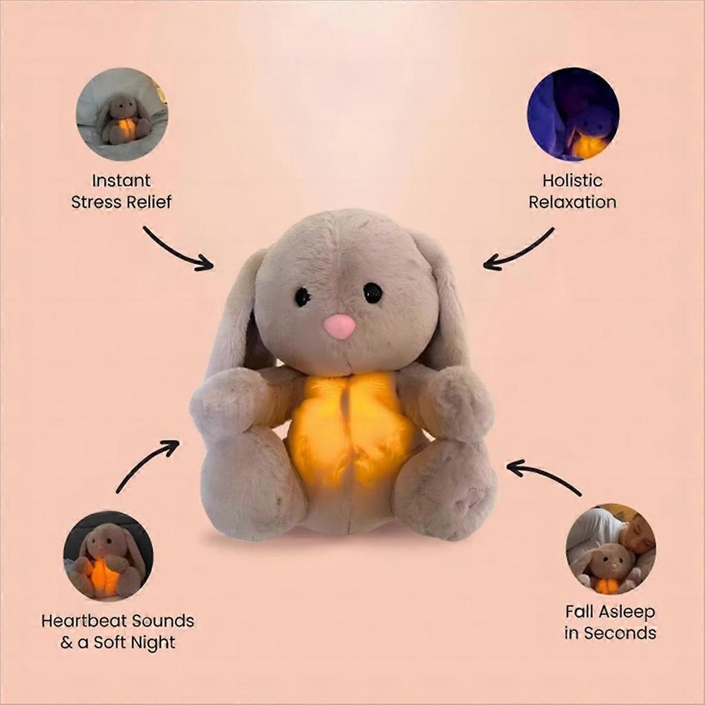 Baby Breathing Bunny Baby Soothing Bunny Plush Doll Toy Baby Kids Soothing Music Sleeping Companions Sound 2Pcs