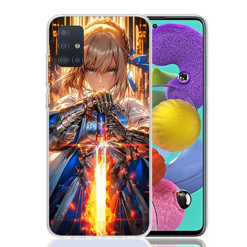 Fate Zero Stay Night Saber Phone Case For Samsung Galaxy A52 A32 A22 A12 A02S A50S A30S A51 A31 AA71 Note 20 Ultra 10 S10 Plus G