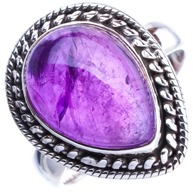 

StarGems Natural Amethyst Handmade 925 Sterling Silver Ring 6.5 E9268