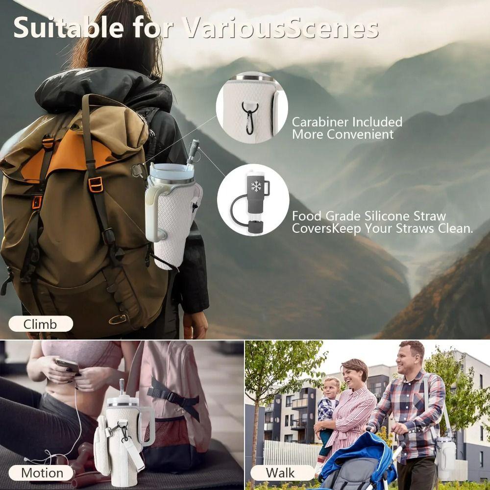 With Phone Pocket Water Cup Bags Adjustable Strap Bottle Carrier Bag  for Stanley 40oz Tumbler