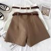 Chic Women's High-Waisted Wide-Leg Belted Shorts - Summer 2025 Arrival