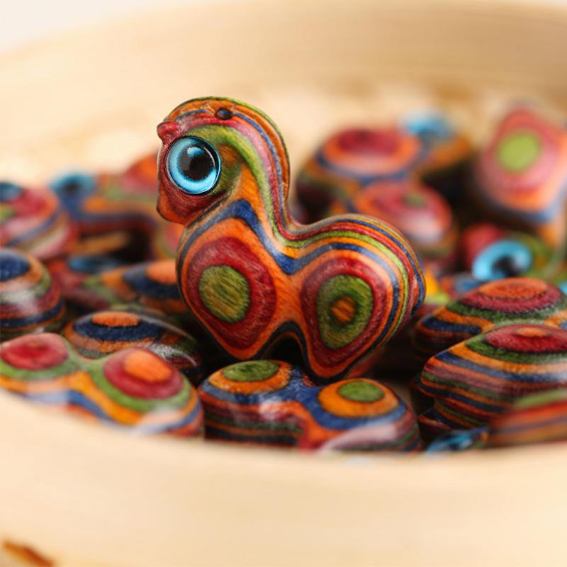 Hand-Painted Sandalwood Tang Horse Pendant Keychain Accessory