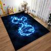 "Blue Flame Soccer Ball Pattern Carpet for Bedroom or Living Room" Suitable for use as an anti-slip for living room bedroom sofas