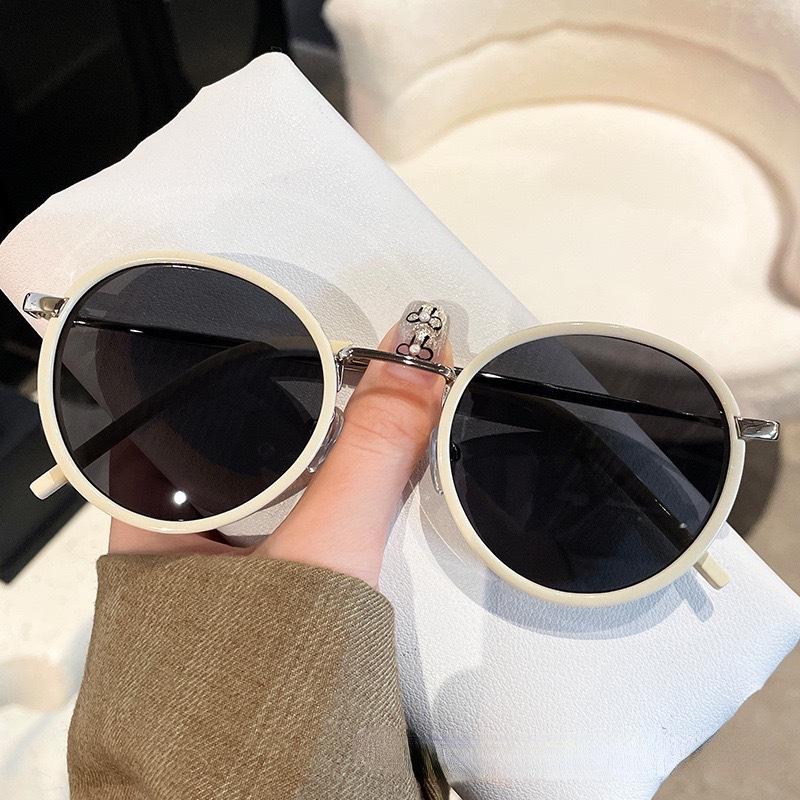 Sunglasses Women'S Trendy Round Metal Frame Sunglasses High-End Retro Sunglasses Men