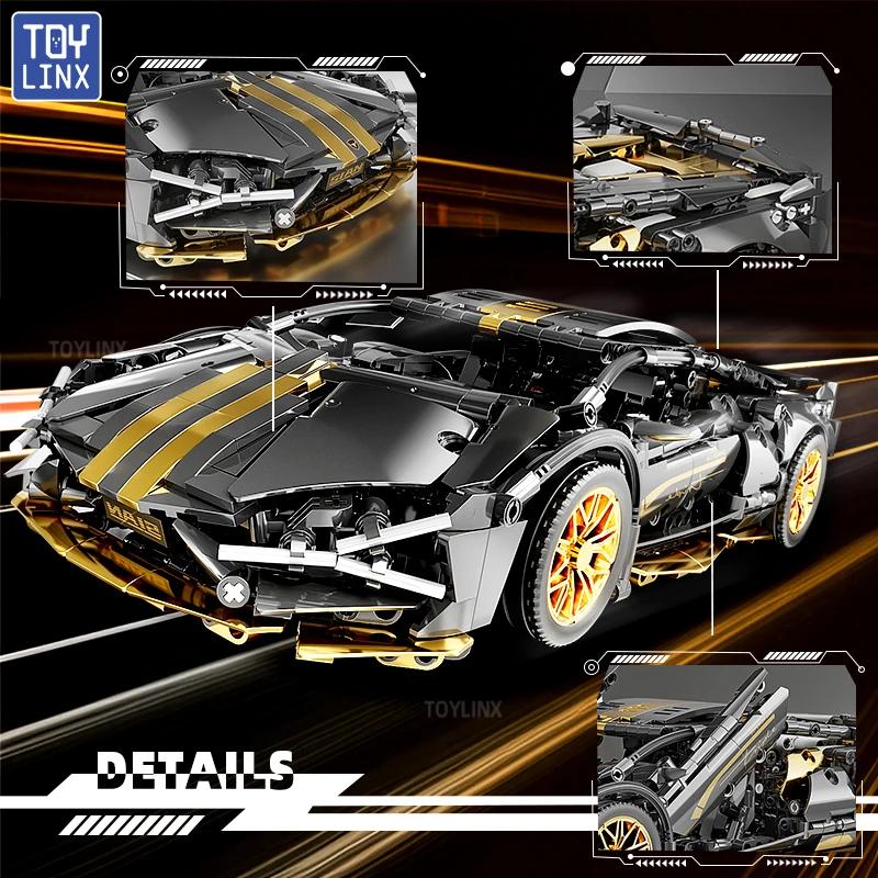 TOYLINX 1280PCS Famous Technical Ideas Racing Car Assembly Building Blocks Expert Speed Vehicle Bricks Moc Toys Festival Gifts