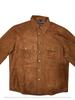 New Handmade Stylish Casual Mens Brown Suede Leather Shirt Button Pure Lambskin