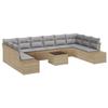 VidaXL Ensemble de Canapé de Jardin 11 Pièces avec Coussins en Rattan Poly Noir 3347250