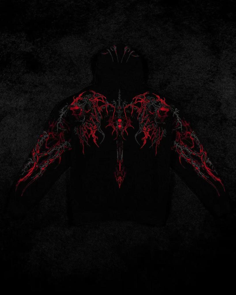 Breathedivinity Men's Dark Style Hoodie - Trendy Autumn/Winter Sports Outerwear