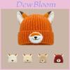 Cappello in Maglia Arancione a Volpe con Orecchie da Cartone Animato per Calore Invernale e Stile Casual