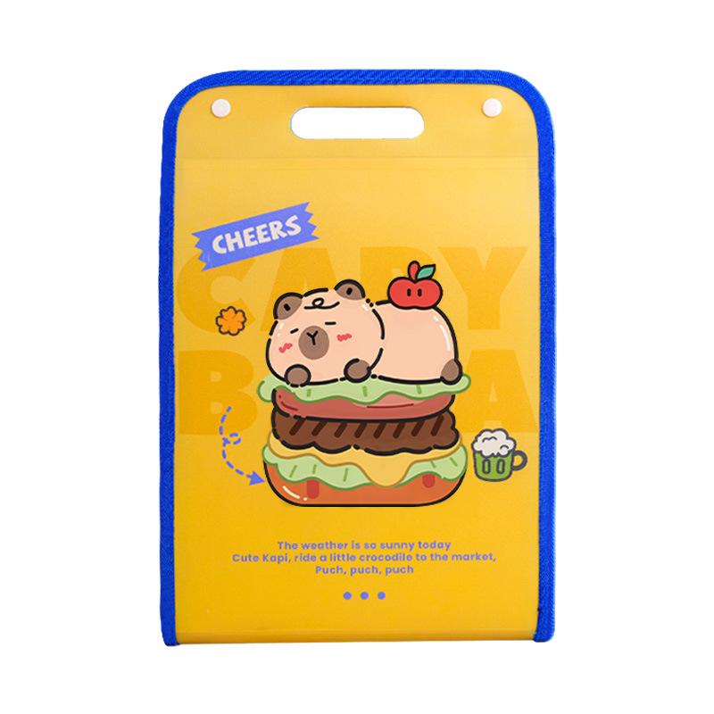 A4 Accordion Folder: Capybara Student Large-Capacity Test Paper and Data Storage Organizer