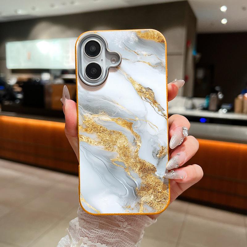 Marble Pattern Leather Texture TPU Case For iPhone 17 16 Pro Max 15 14 13 Pro Max 11 Shockproof Soft Silicone Phone Back Cover