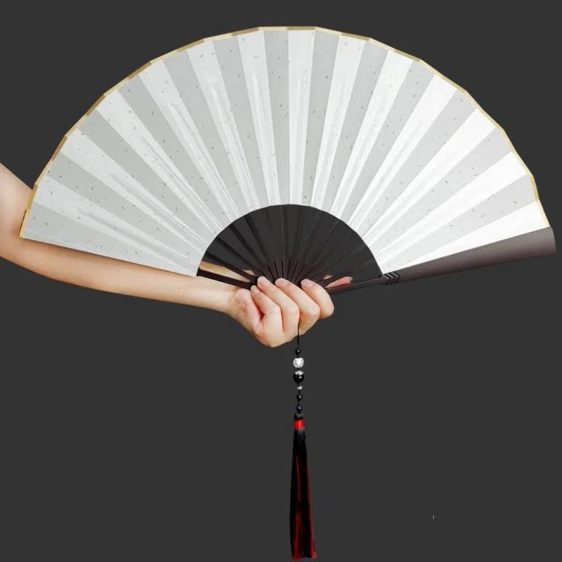 Aluminiumlegierung Rippen Tai Chi Fächer Chinesischer Stil Selbstverteidigung Doppelseitiger Kunst Faltfächer Klassische Männlichkeit Metallfächer