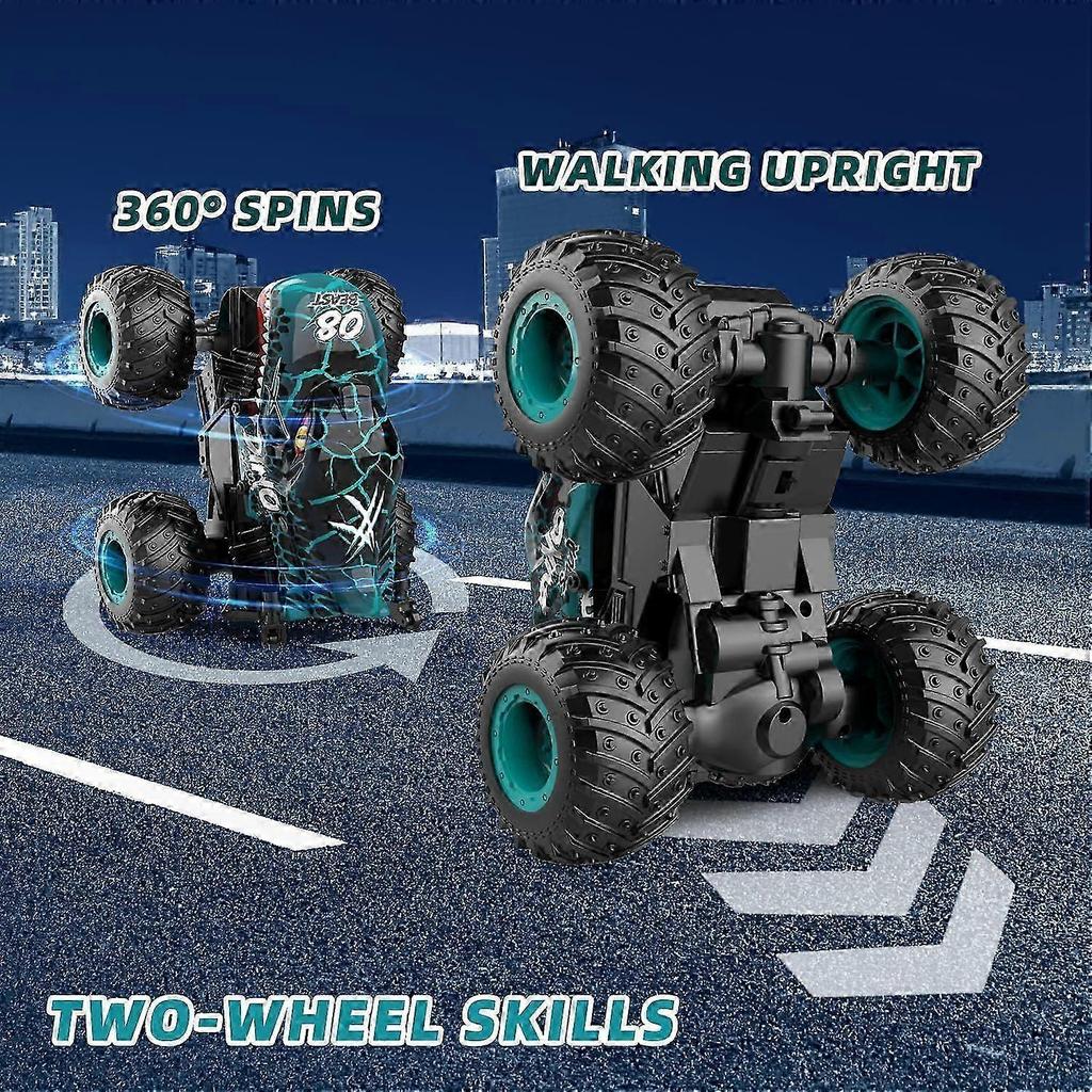 25-26 SBSG Hračky Monster Trucky, RC Monster Trucky 2,4 GHz pro kluky, 1:20 dinosauřích RC aut se světlem a hudbou, nákladní auto na dálkové ovládání se stunty, 360° otočka,
