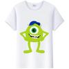 Kawaii Disney Monsters, Inc. Women T-Shirt White Female TShirt Short Sleeve Tops James -P- Sullivan Funny Mr.Q Graphic Men Tees