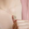 Hollow Carved Flower Shaped Pendant Necklace Natural Jade Necklace Dainty Choker