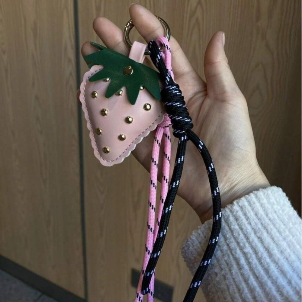 Erdbeerform Seil Schlüsselanhänger Nylonseil Anhänger Lanyard Neu Rucksackzubehör Geschenk