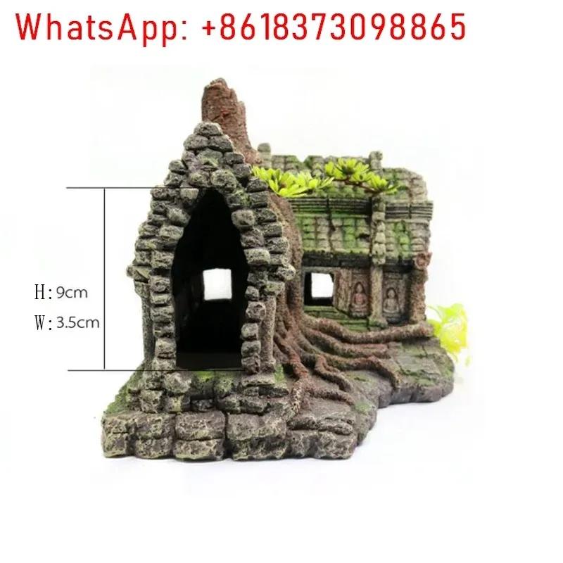 Resin Tree House Wooden Aquarium Beautification Fish Tank Decoration Craft Pet Supplies Accessory