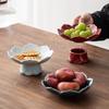 Zen Style Ceramic High-Foot Snack Plate