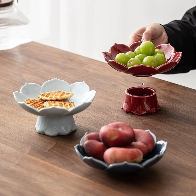 Zen Style Ceramic High-Foot Snack Plate