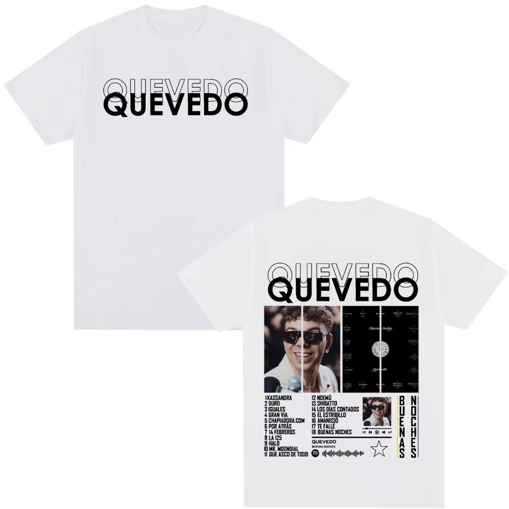 Rapper QUEVEDO Buenas Noches T-shirt Men Women Clothing Cotton Casual Oversized T-shirts Fashion Hip Hop Short Sleeve T Shirt