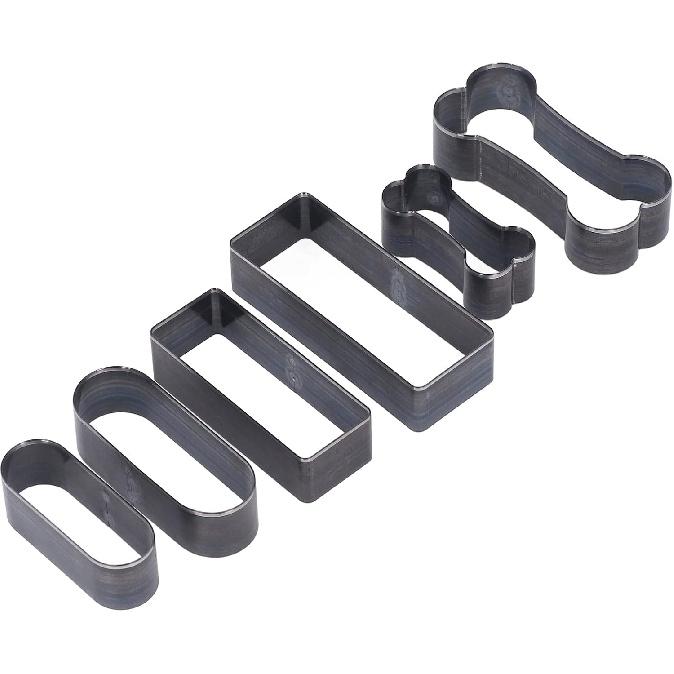 Leather Cutting Dies Set, 6Pcs Leather Hole Punch Hollow Cutter Tool with Rectangle Oval Bone Shape for Handmade DIY Leather Craft