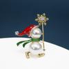 Korean Style Christmas Brooch Snowman Christmas Tree Brooch Cute Enamel Rhinestone Brooches  Girls