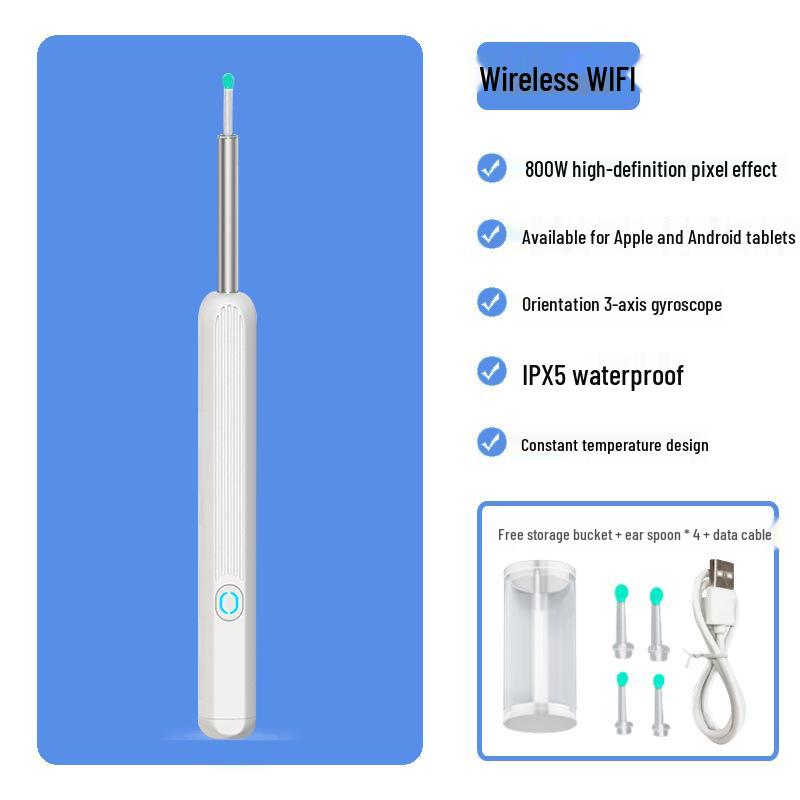 Wireless Smart Visual Ear Pick Endoscope with LED Light