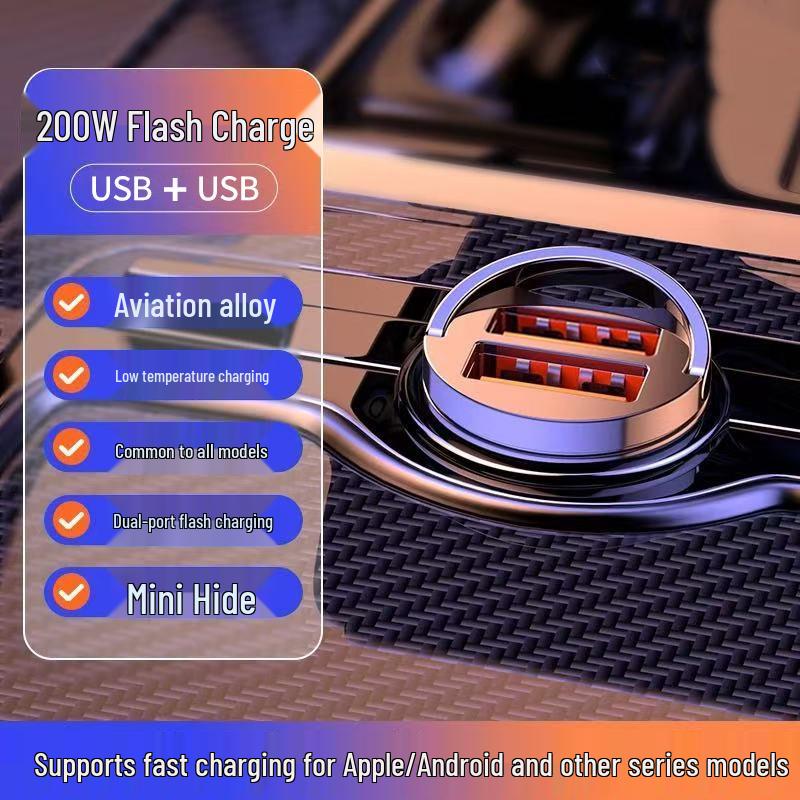 Fast Charging Car Adapter for Huawei, Xiaomi, and Apple - 16W Cigarette Lighter PD Charger