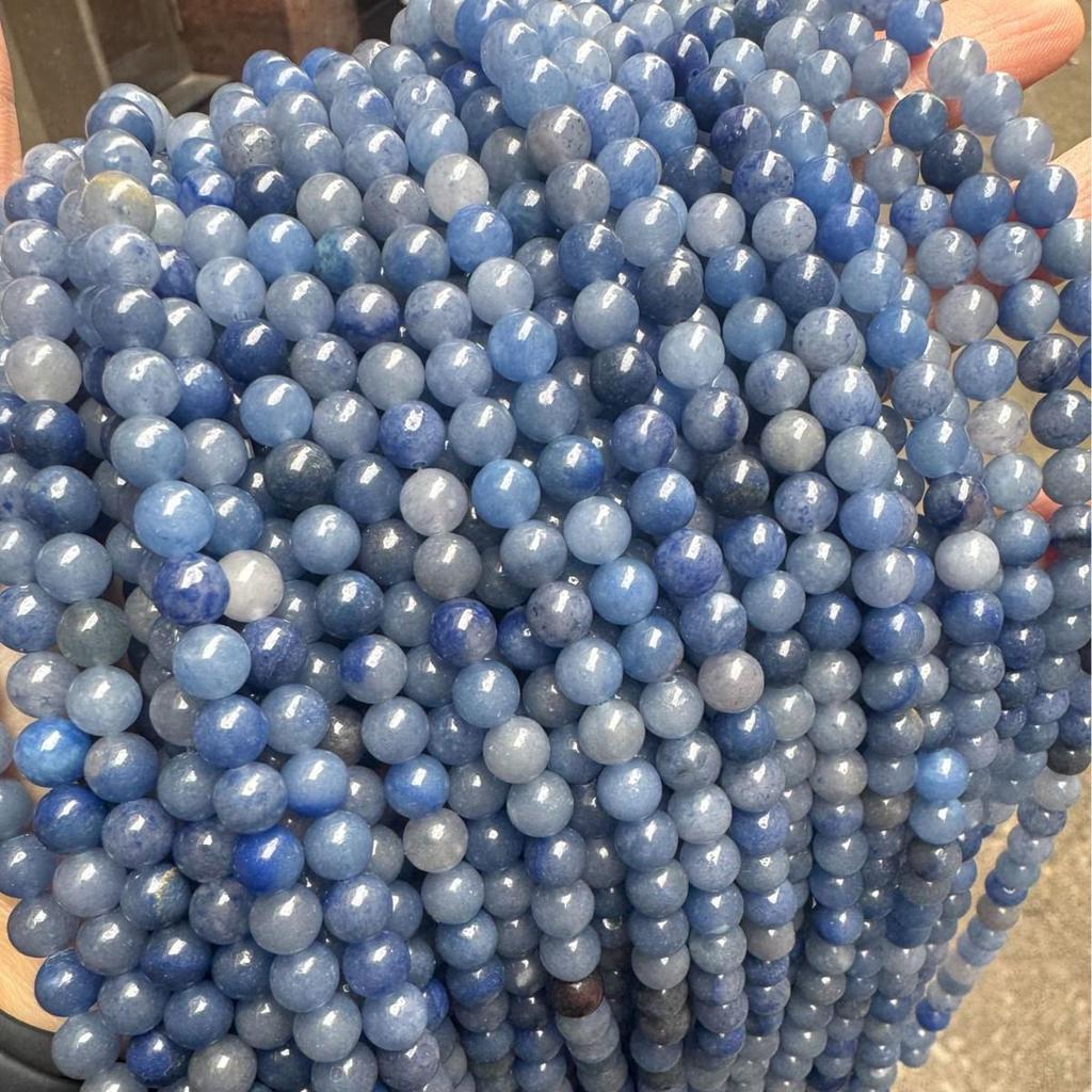 Natural Blue Dongling Jade Round Beads for DIY Jewelry and Accessories