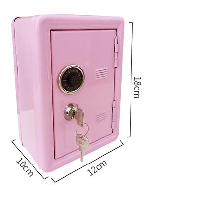 Tirelire pour enfant avec serrure à combinaison numérique, sécurité, boîte d'épargne avec fente à monnaie, clé, rose