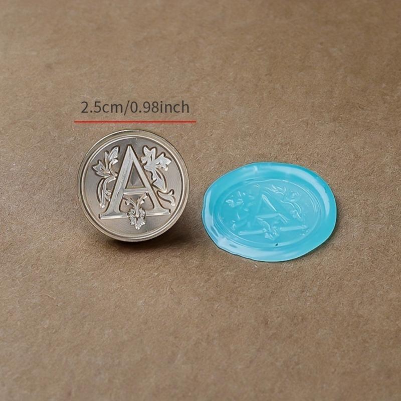 Sealing Wax Stamp Coppers Seals + 1Piece Wood Handle,Vintage Wax Seal Stamp Set for Envelops,Cards,Gift Wrappings