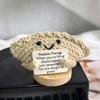 Handmade Crochet Food Doll - Emotional Support Positive Energy Pizza Dumpling Desktop Ornament for Office Home Christmas Gift